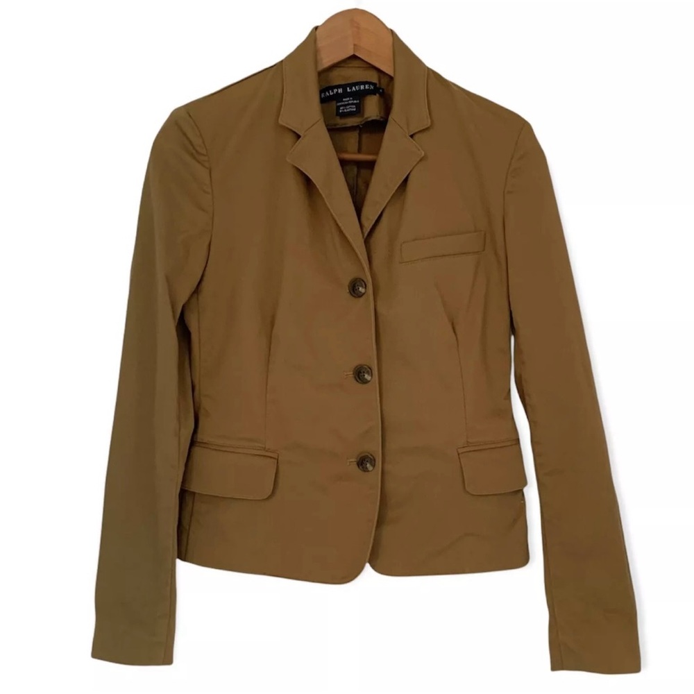 Ralph Lauren Blue Label Women’s Blazer Jacket Brown Tan Size 4